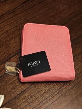 Kiko Coral Pink Zip Cosmetic Pouch